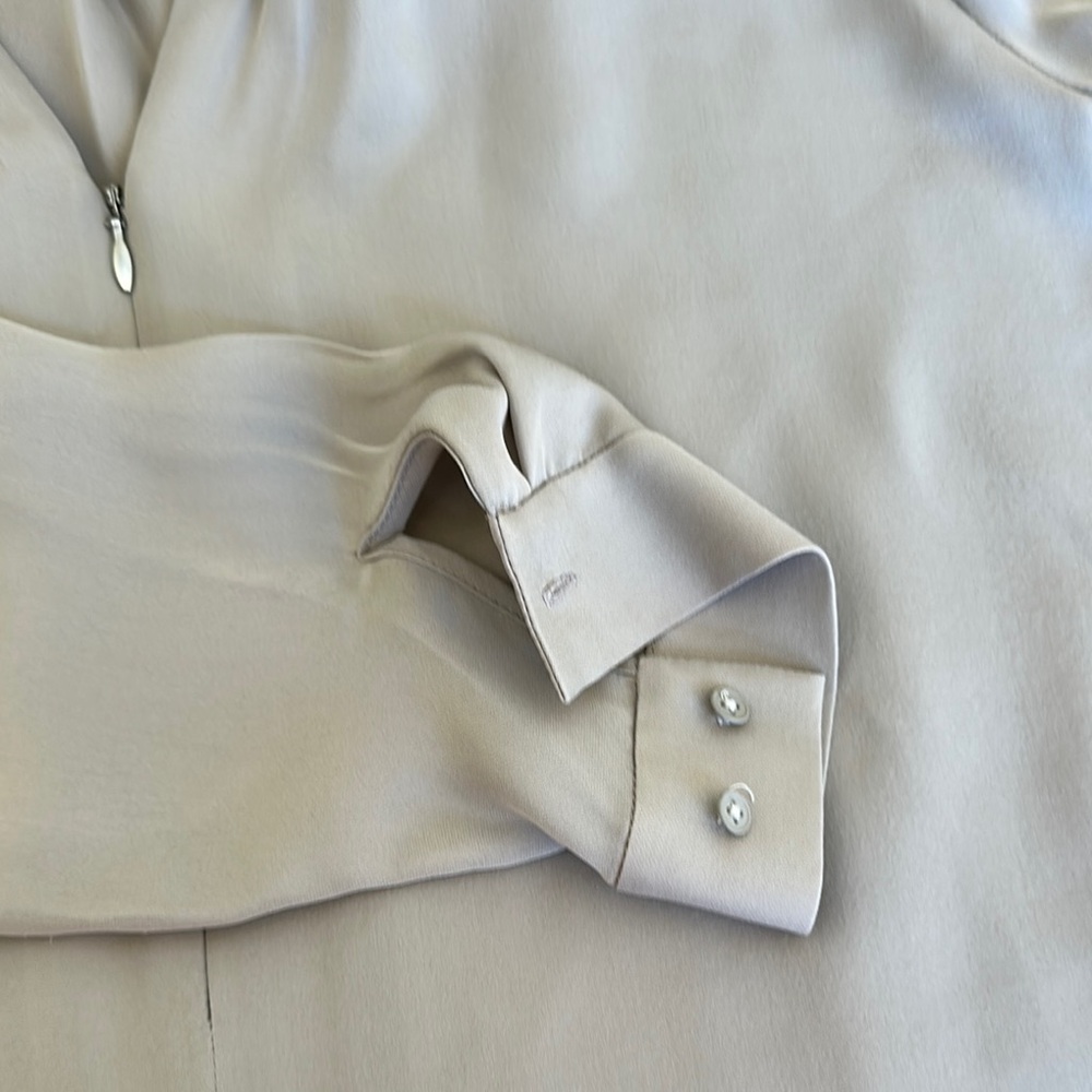 Elie Tahari Gray Mandarin Collar Blouse Size M - Picture 5 of 7